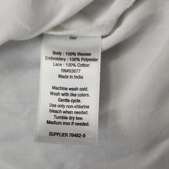 a.n.a White Blouse with Black And White Embroidered Yoke Detail - Picture 8 of 10